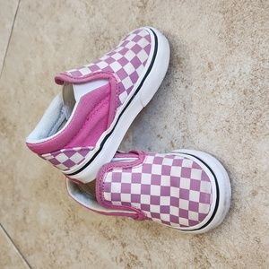 toddler pink checkered vans size 4.5/4 1/2